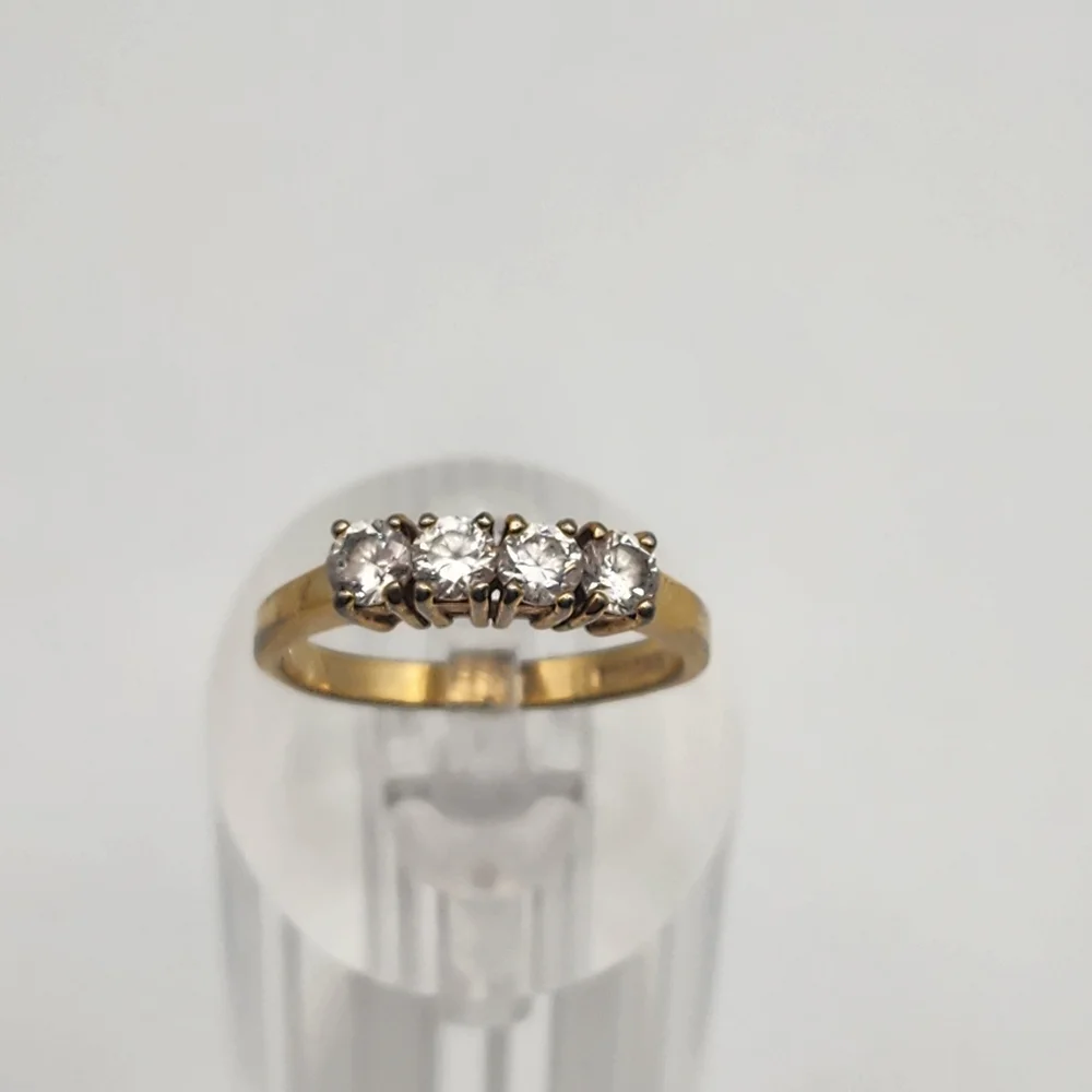 Vintage Gold Tone & Clear CZ Ring (7)